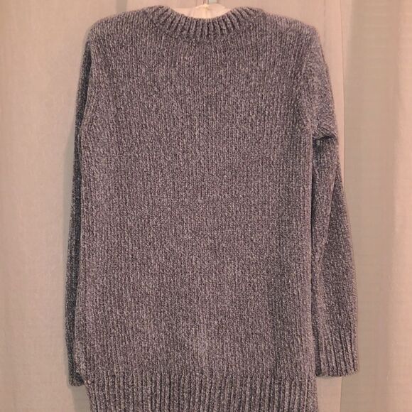 Orvis S Silver Gray Classic Collection Chenille Knit V-Neck Sweater - Picture 3 of 10